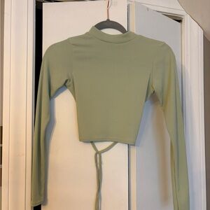 Nasty Gal Light Green Ribbed Crop Top